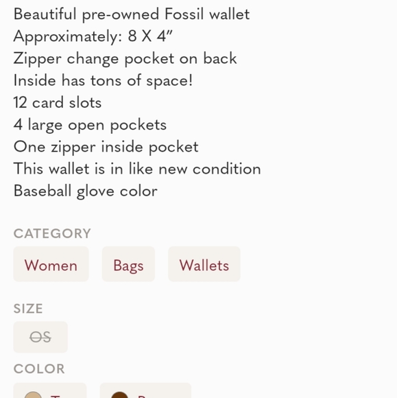 FOSSIL ZIP AROUND WALLET - Picture 10 of 10